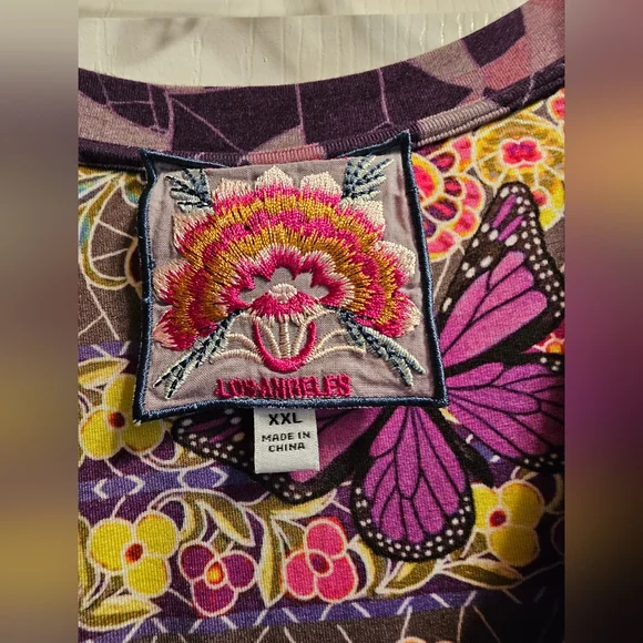 Johnny Was Women's V-Neck Floral Top - Multicolor - Picture 2 of 5